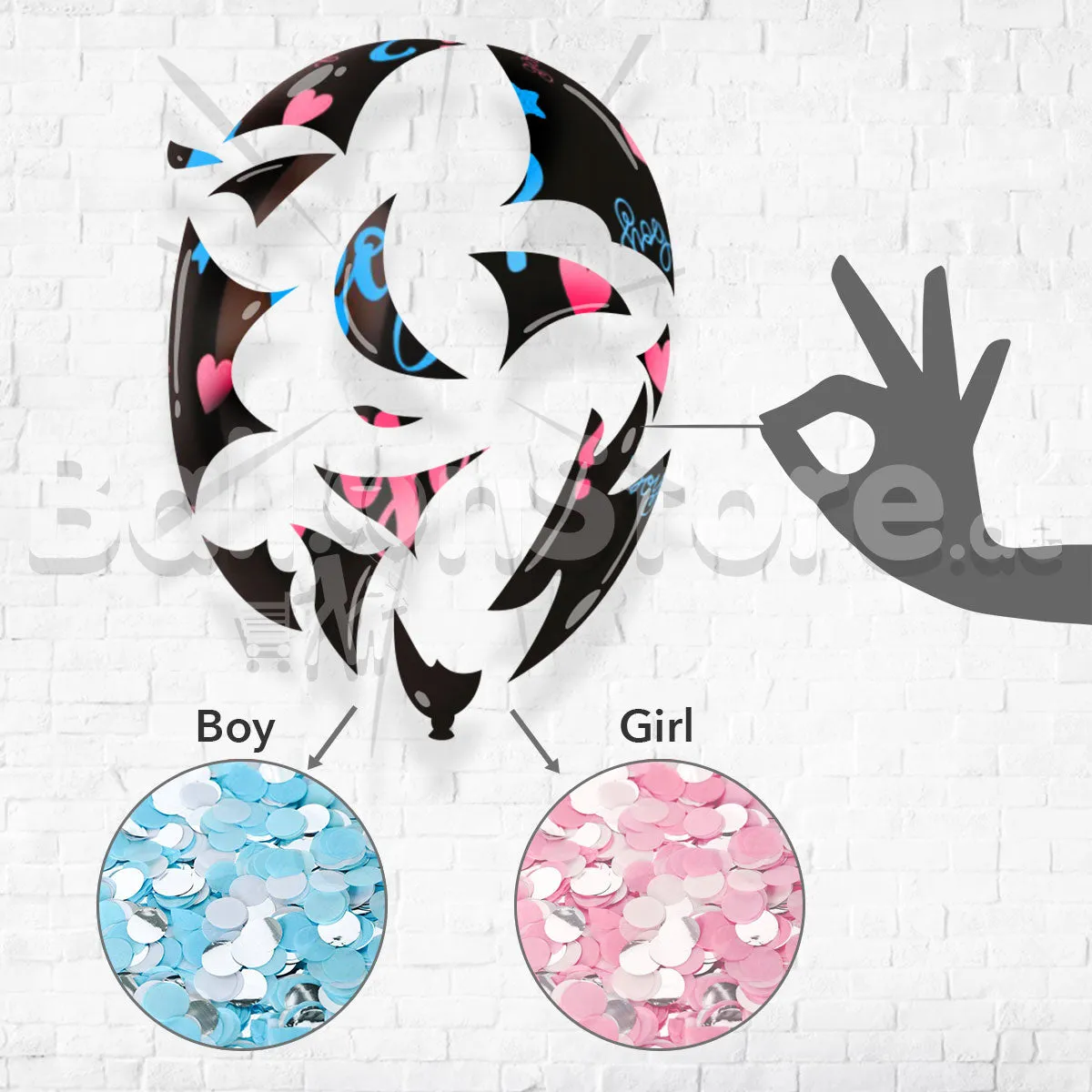 13inches Boy or Girl Gender Reveal Latex  Balloon with Confetti Inside