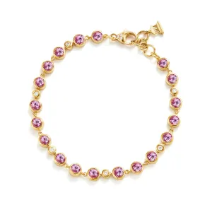 18K Pink Sapphire Link Bracelet