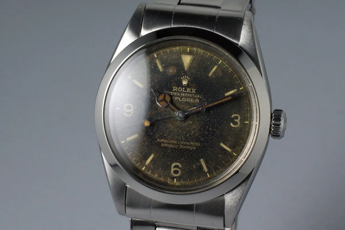 1962 Rolex Explorer 1 1016 Tropical Glossy Gilt Chapter Ring Dial