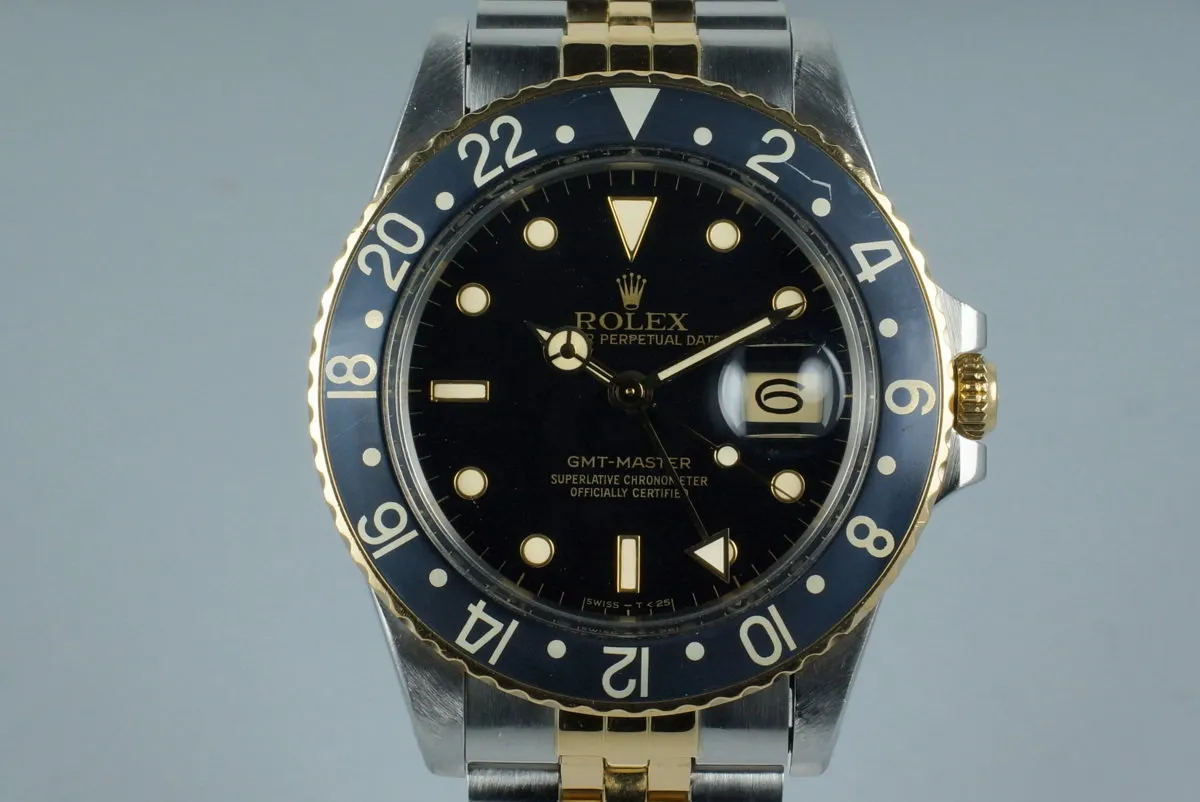 1985 Rolex Two Tone GMT 16753 with Box and Papers