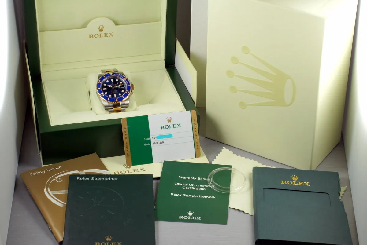 2014 Rolex Two Tone Submariner 116613LB with Box and Papers