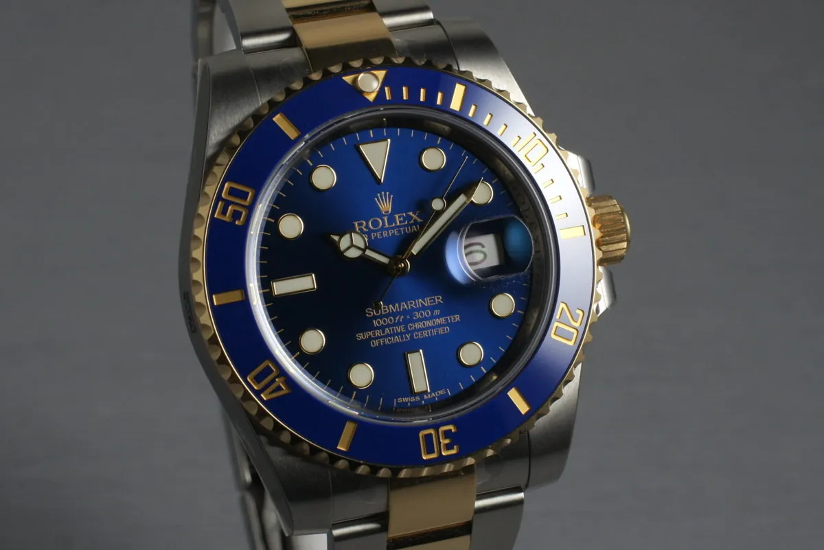 2014 Rolex Two Tone Submariner 116613LB with Box and Papers