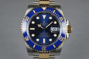 2014 Rolex Two Tone Submariner 116613LB with Box and Papers