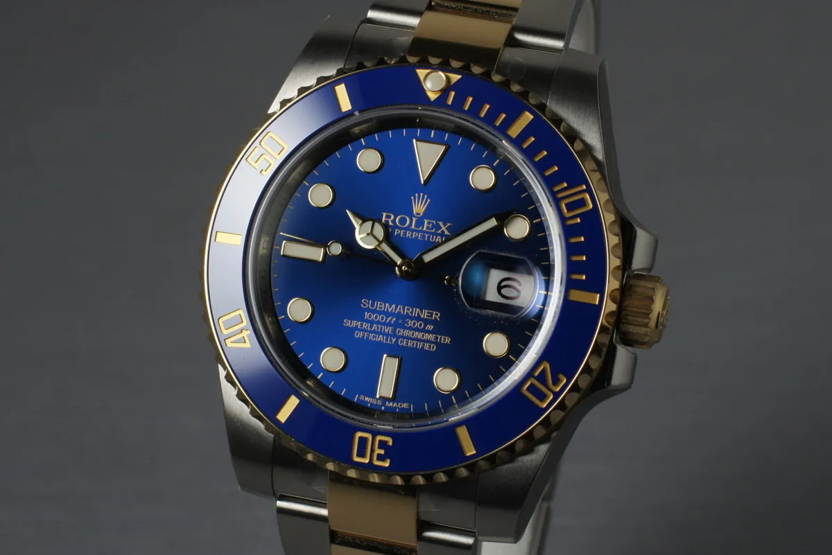 2014 Rolex Two Tone Submariner 116613LB with Box and Papers