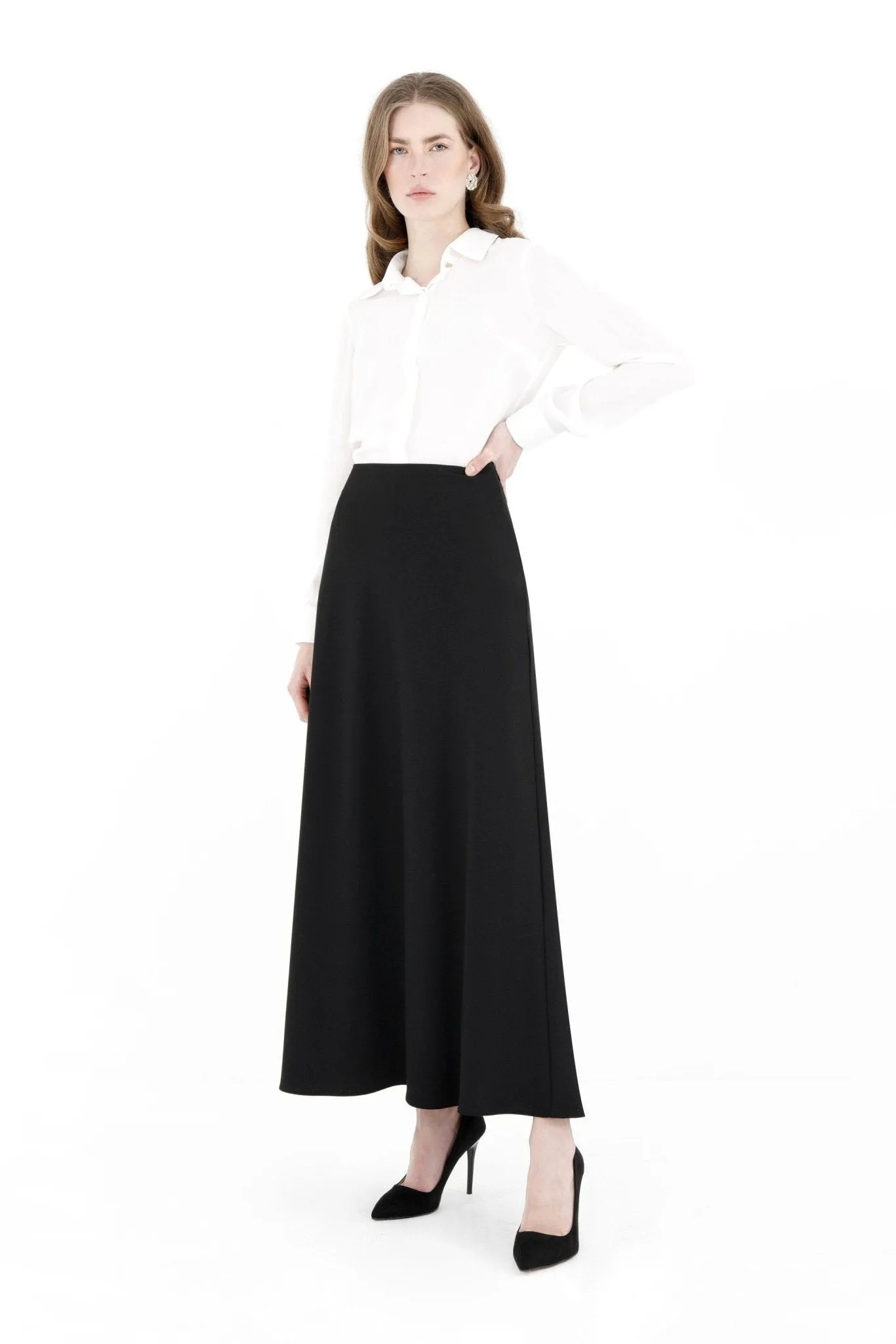 A-Line Style Comfy Maxi Dress Skirt - G-Line