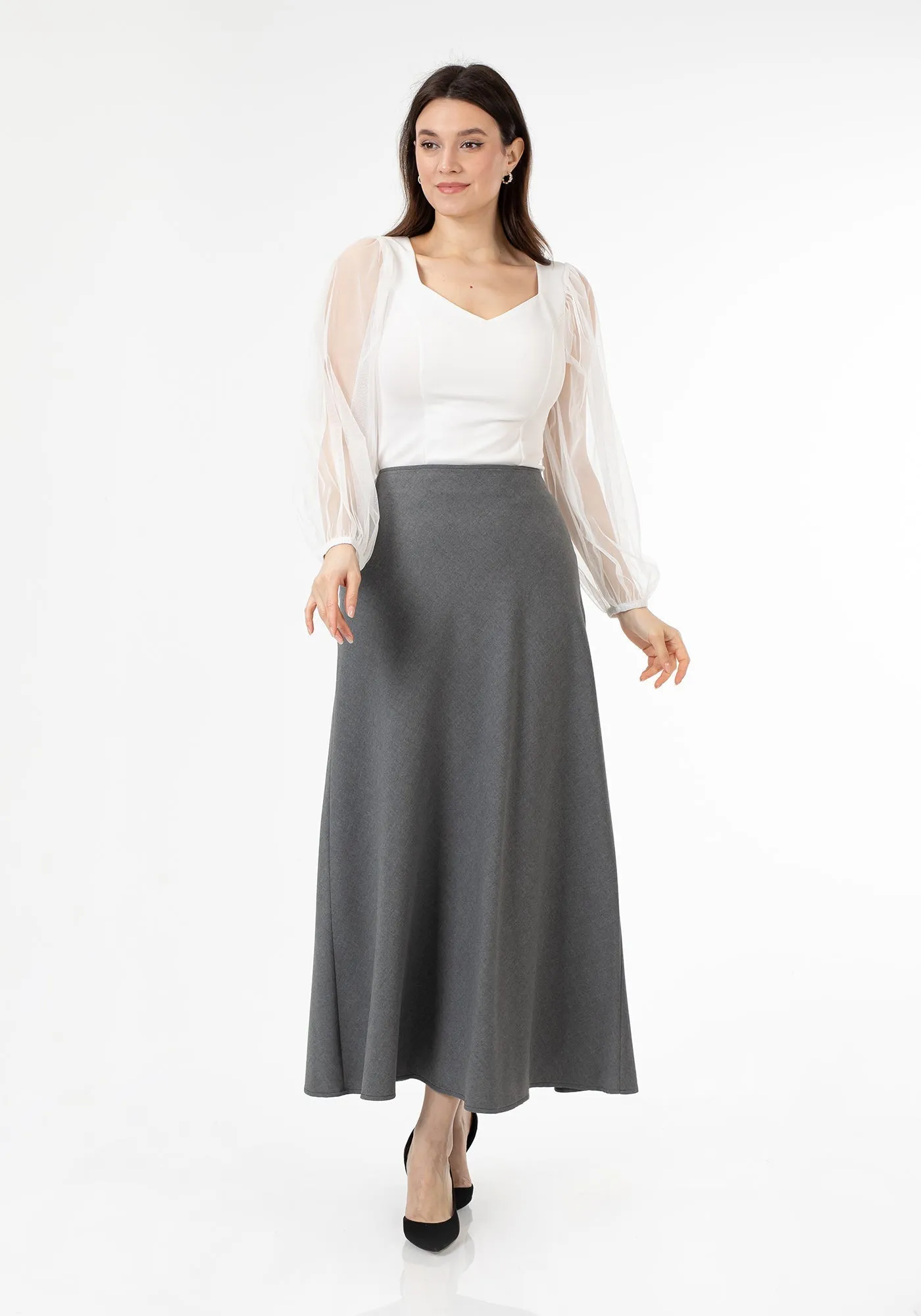 A-Line Style Comfy Maxi Dress Skirt - G-Line