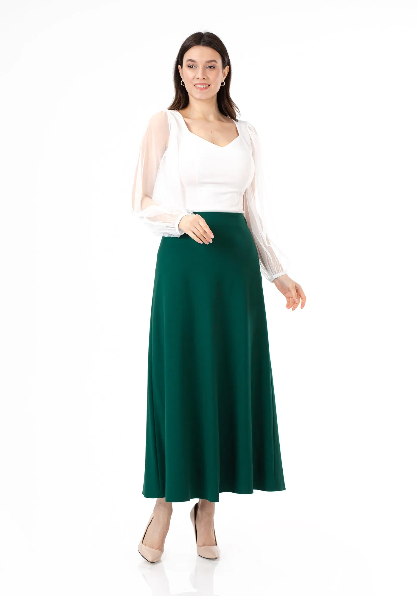 A-Line Style Comfy Maxi Dress Skirt - G-Line