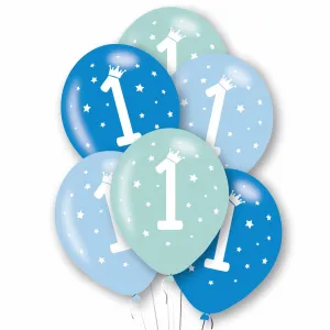 Age 1 - Blue Tone Mix Latex Balloons