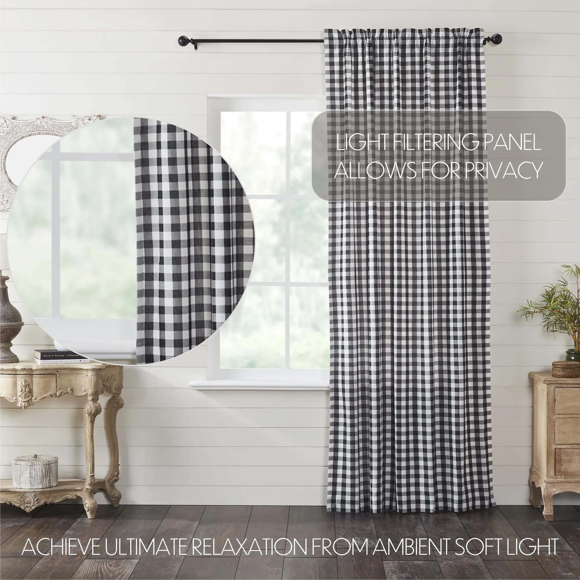 Annie Buffalo Black Check Panel 96x50