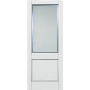 Auburn White Primed Etch Glazed Clear Border Door