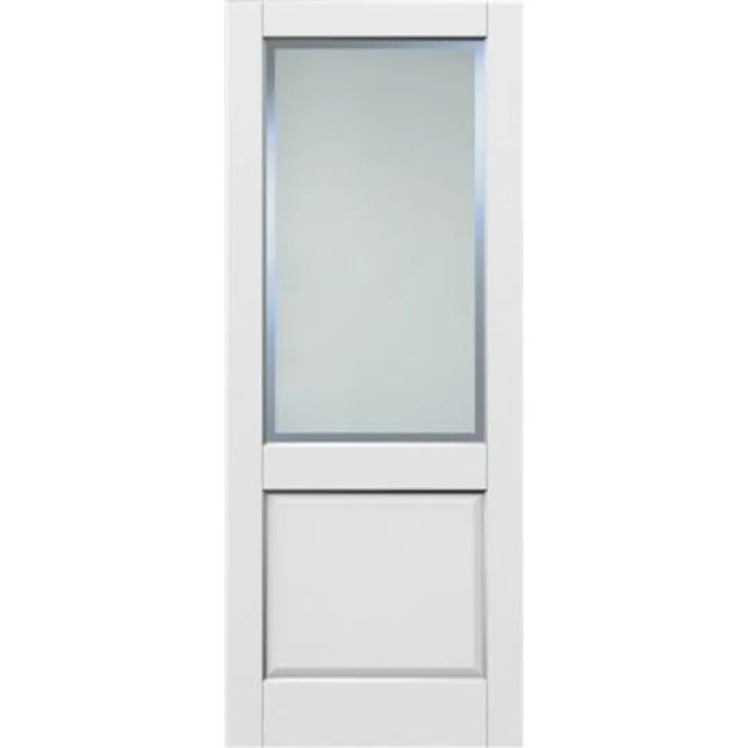 Auburn White Primed Etch Glazed Clear Border Door