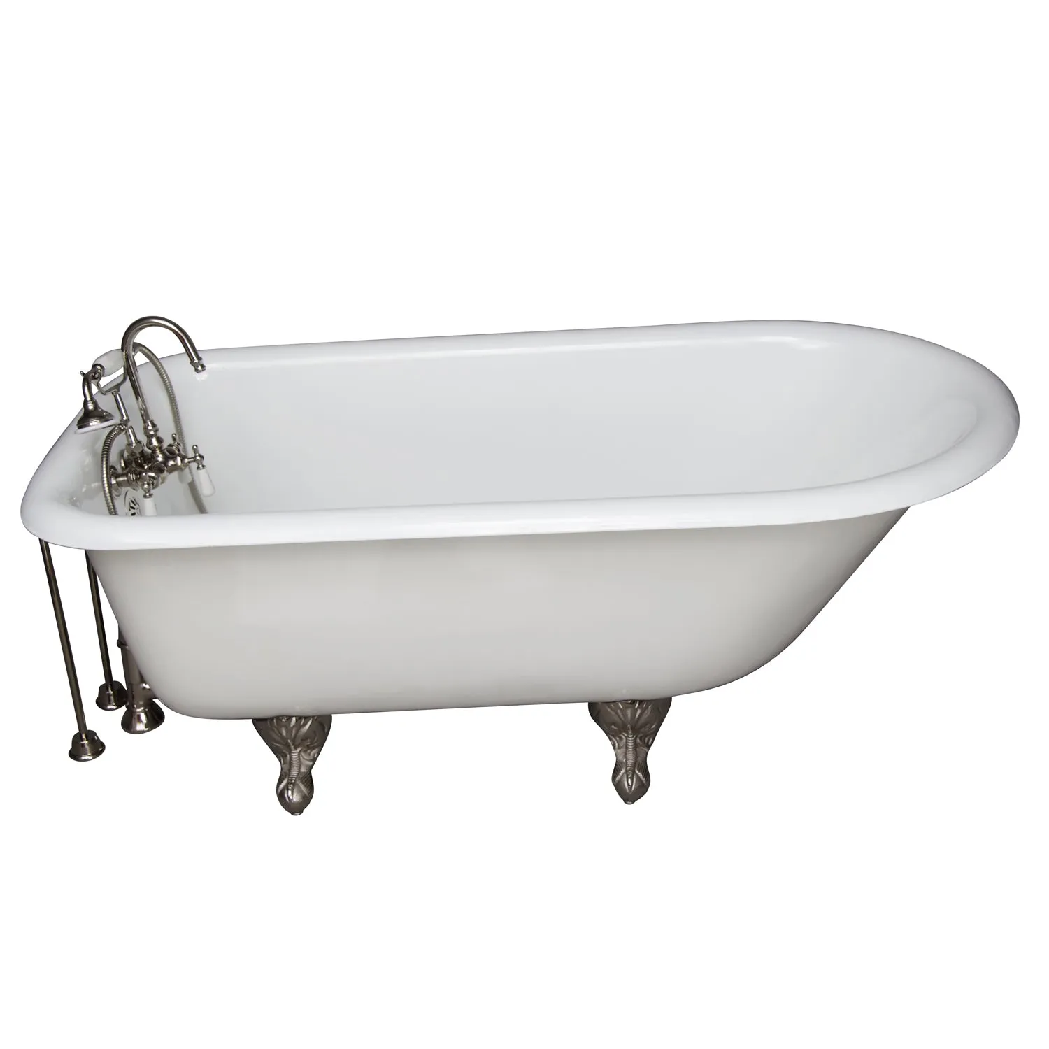 Bartlett 60" Cast Iron Roll Top Tub Kit-Polished Nickel Accessories