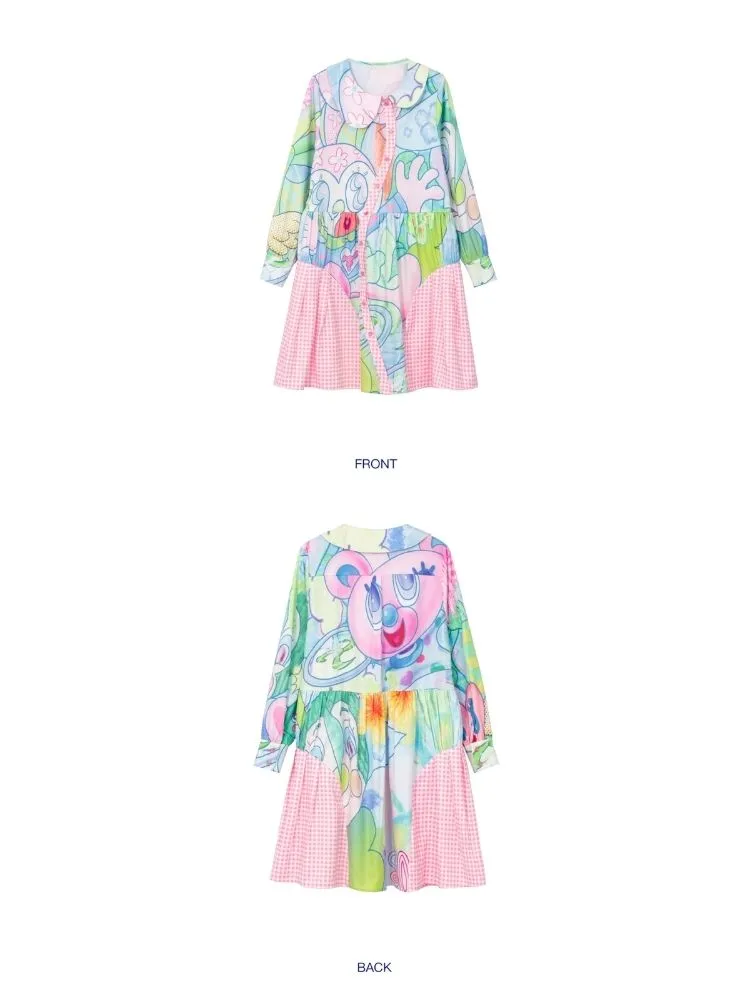 Bear and Rabbit Cute Printed Dress【s0000003297】