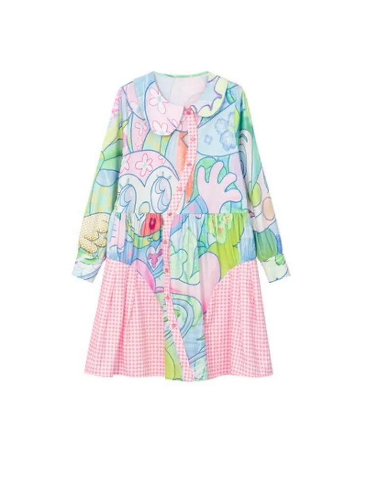 Bear and Rabbit Cute Printed Dress【s0000003297】