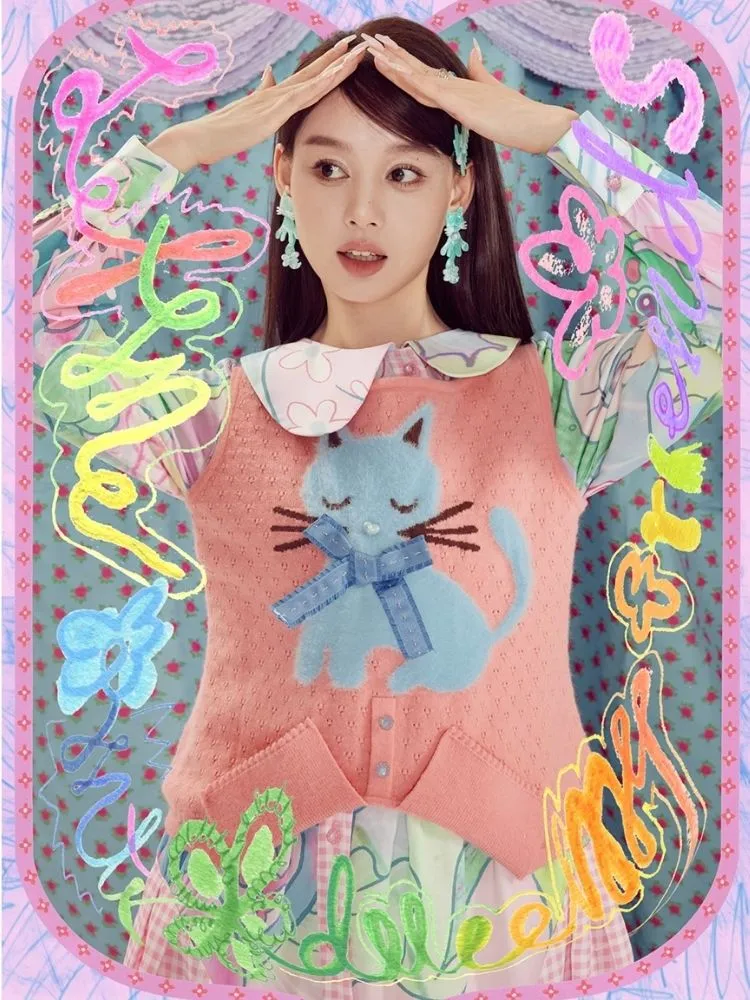 Bear and Rabbit Cute Printed Dress【s0000003297】