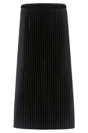 Black & White Pinstripe Bistro Apron (1 Pocket w/ Pencil Divide)