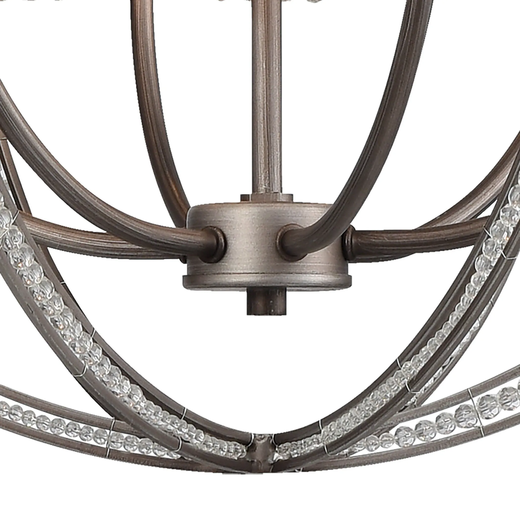 Bradington 23" 6 Light Chandelier in Weathered Zinc