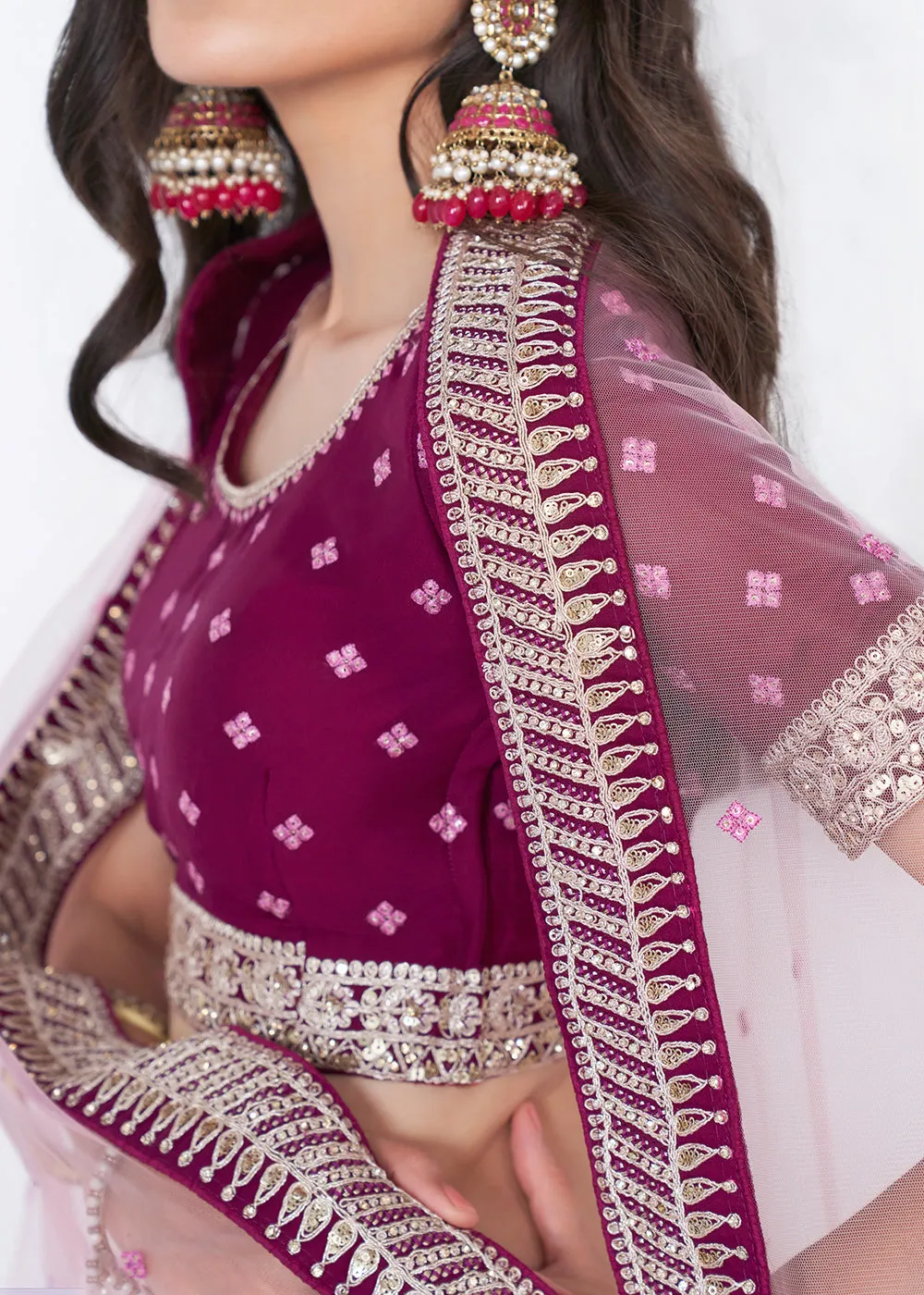 Charming Magenta Wedding Style Designer Bridal Lehenga Choli