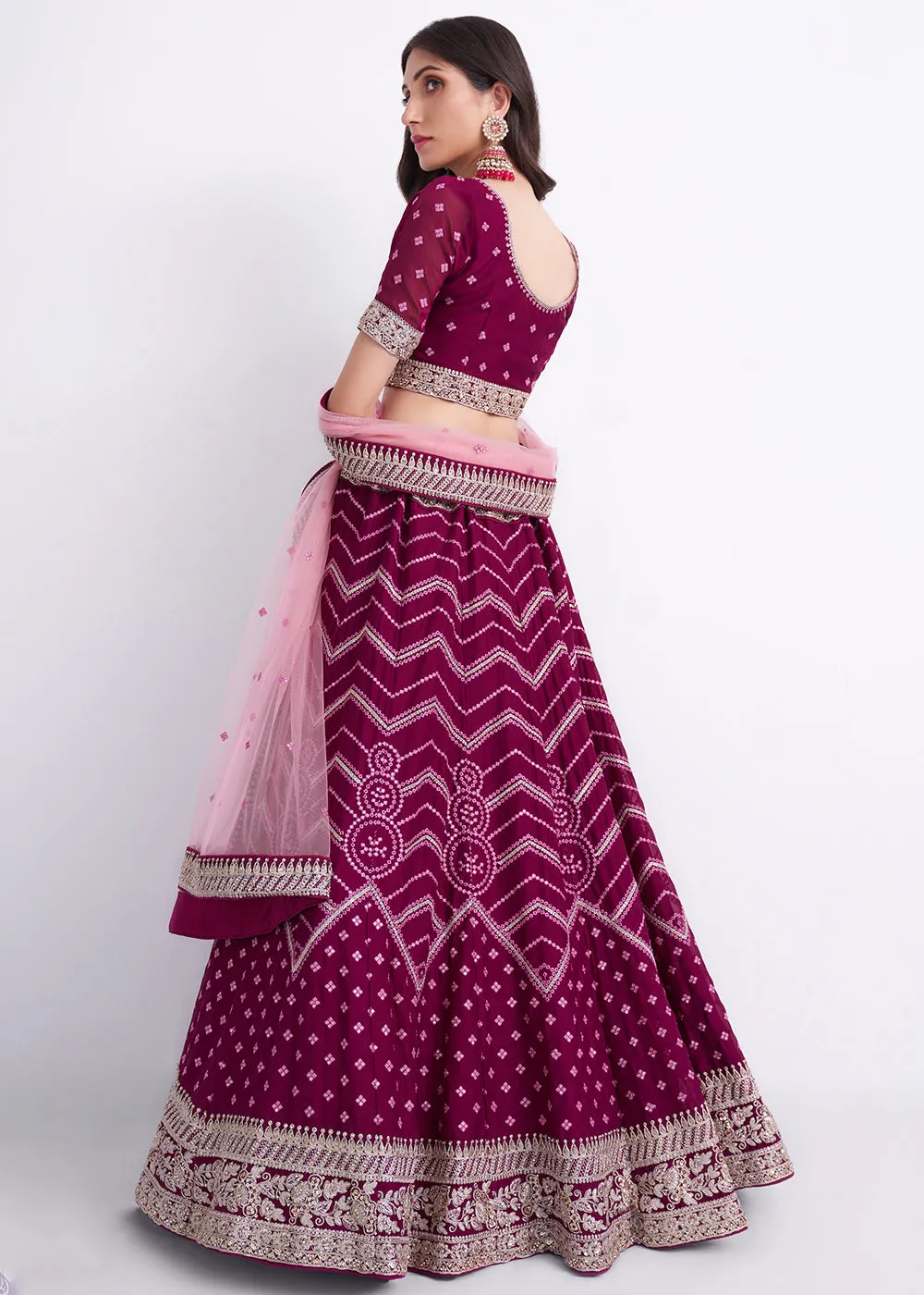 Charming Magenta Wedding Style Designer Bridal Lehenga Choli