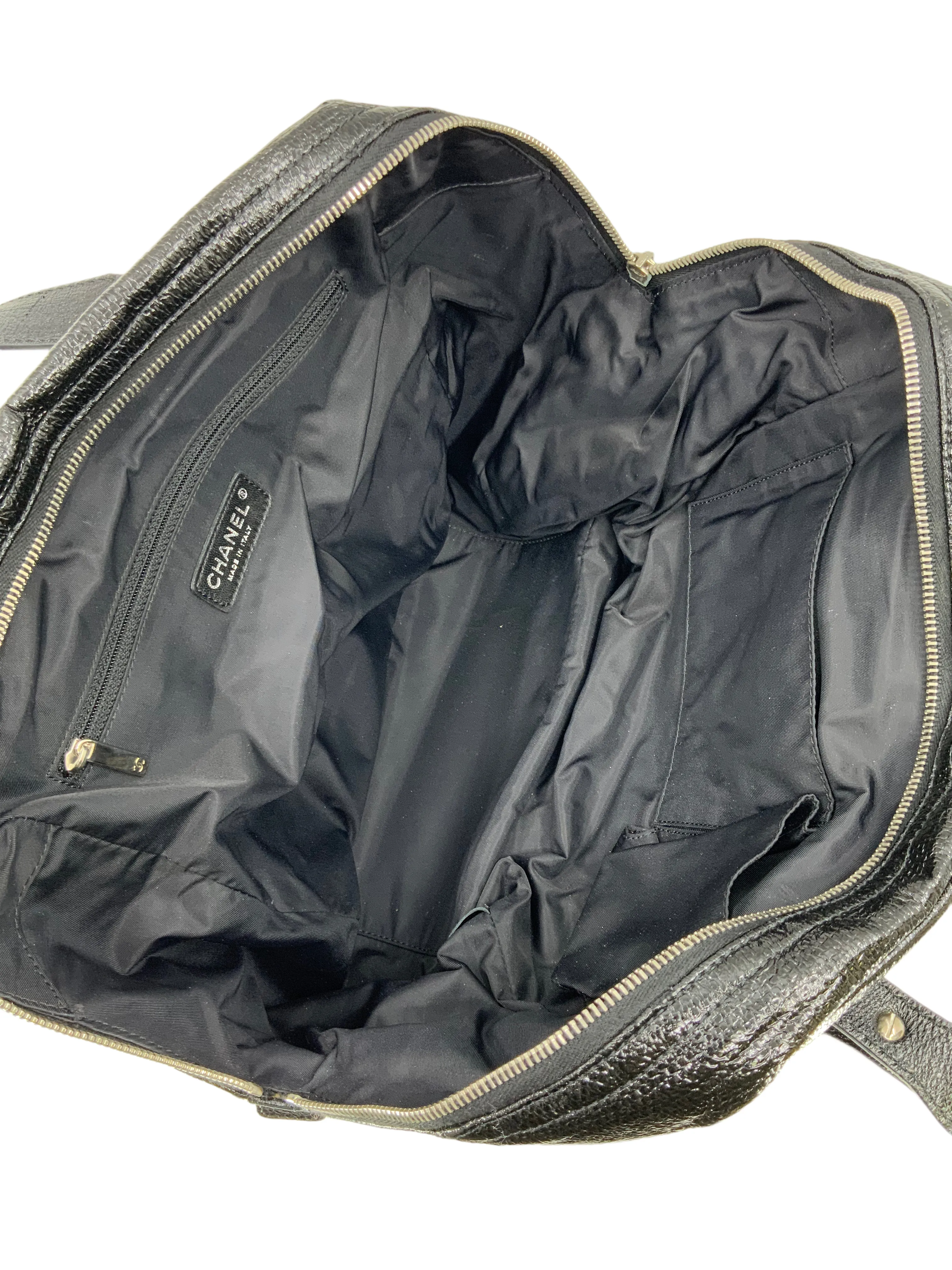 CL Quilted Coated Leather Large Bowling Bag