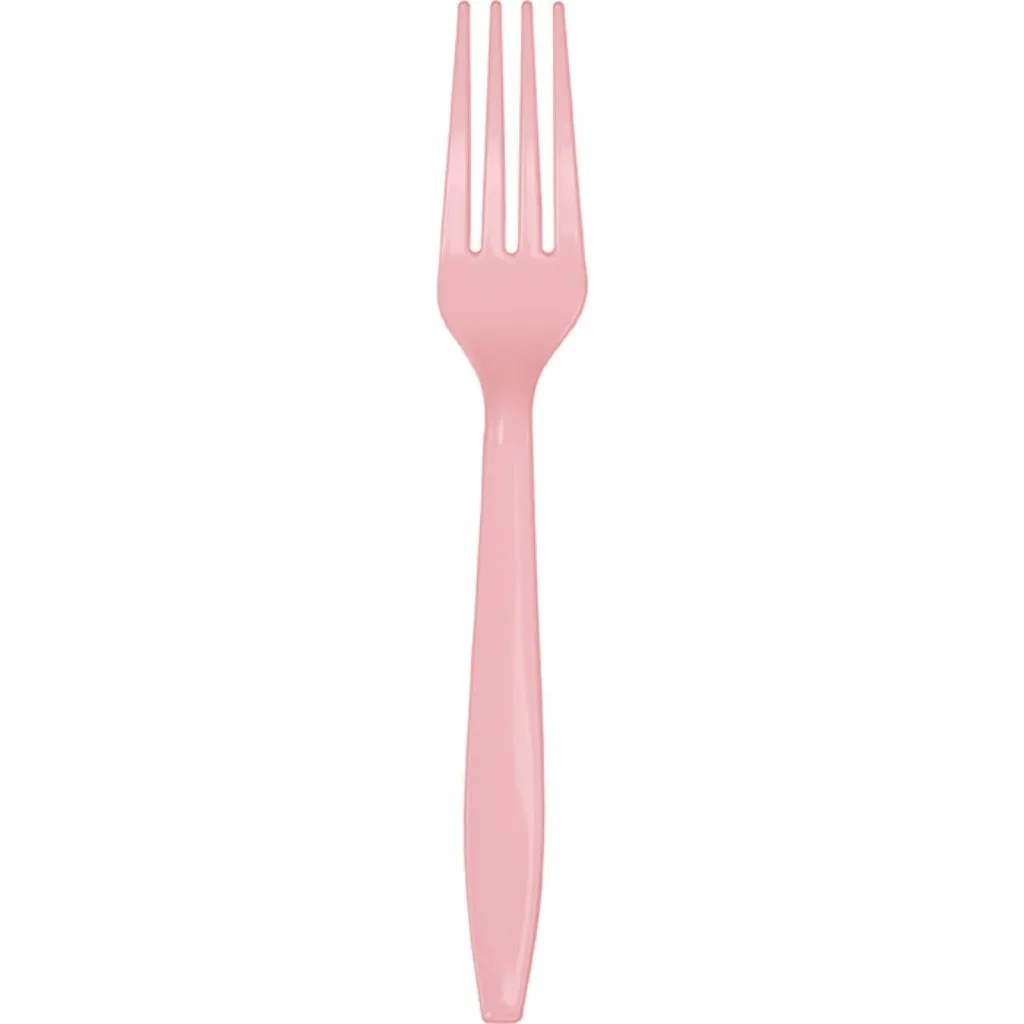 Classic Pink Plastic Forks, 50ct