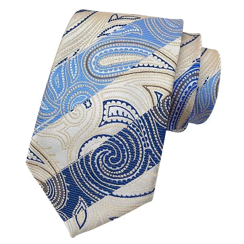 Classy Men Blue & White Silk Tie