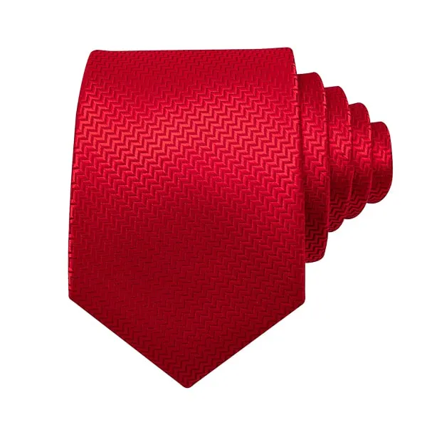 Classy Men Bright Red Silk Necktie