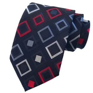 Classy Men Elegant Red Square Silk Tie