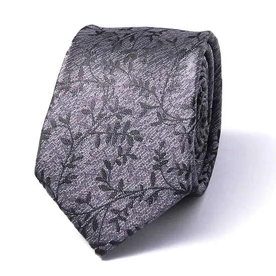 Classy Men Grey Nature Silk Skinny Tie