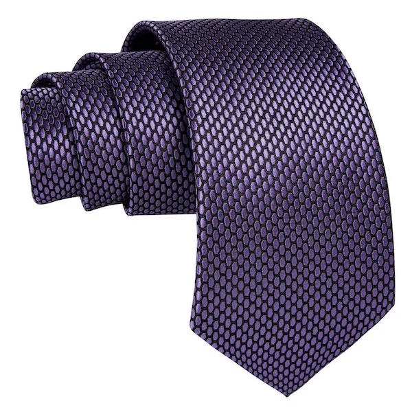 Classy Men Lilac Hexagon Silk Necktie