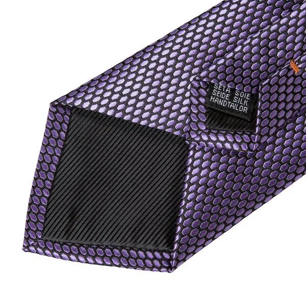 Classy Men Lilac Hexagon Silk Necktie