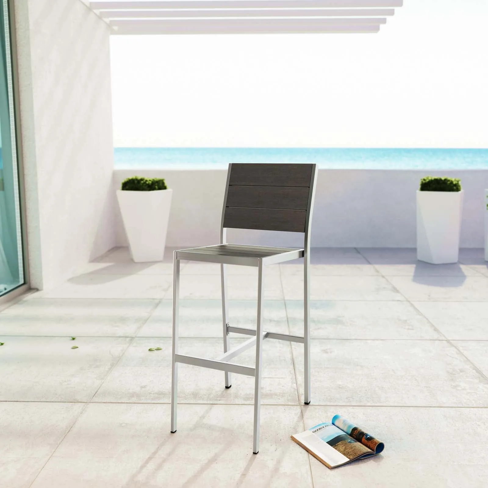 Coast Outdoor Patio Aluminum Armless Bar Stool