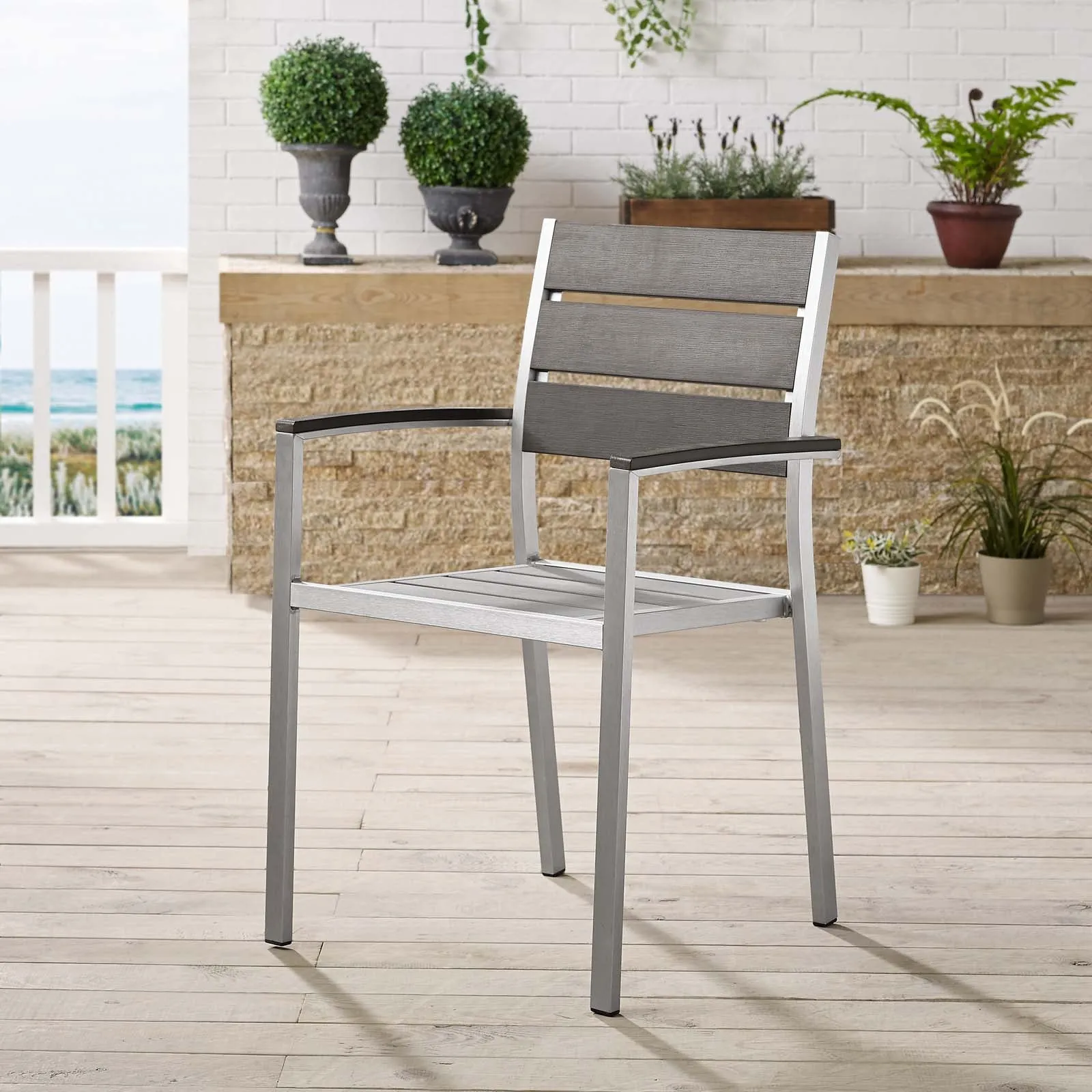 Coast Outdoor Patio Aluminum Dining Armchair