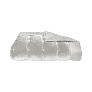 Cocon Platine Silk Velvet Coverlet by Yves Delorme