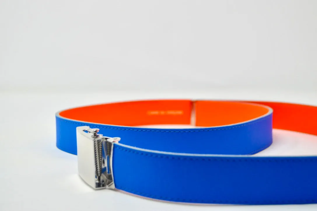 Comme des Garçons Blue Leather Fluo Line G Belt