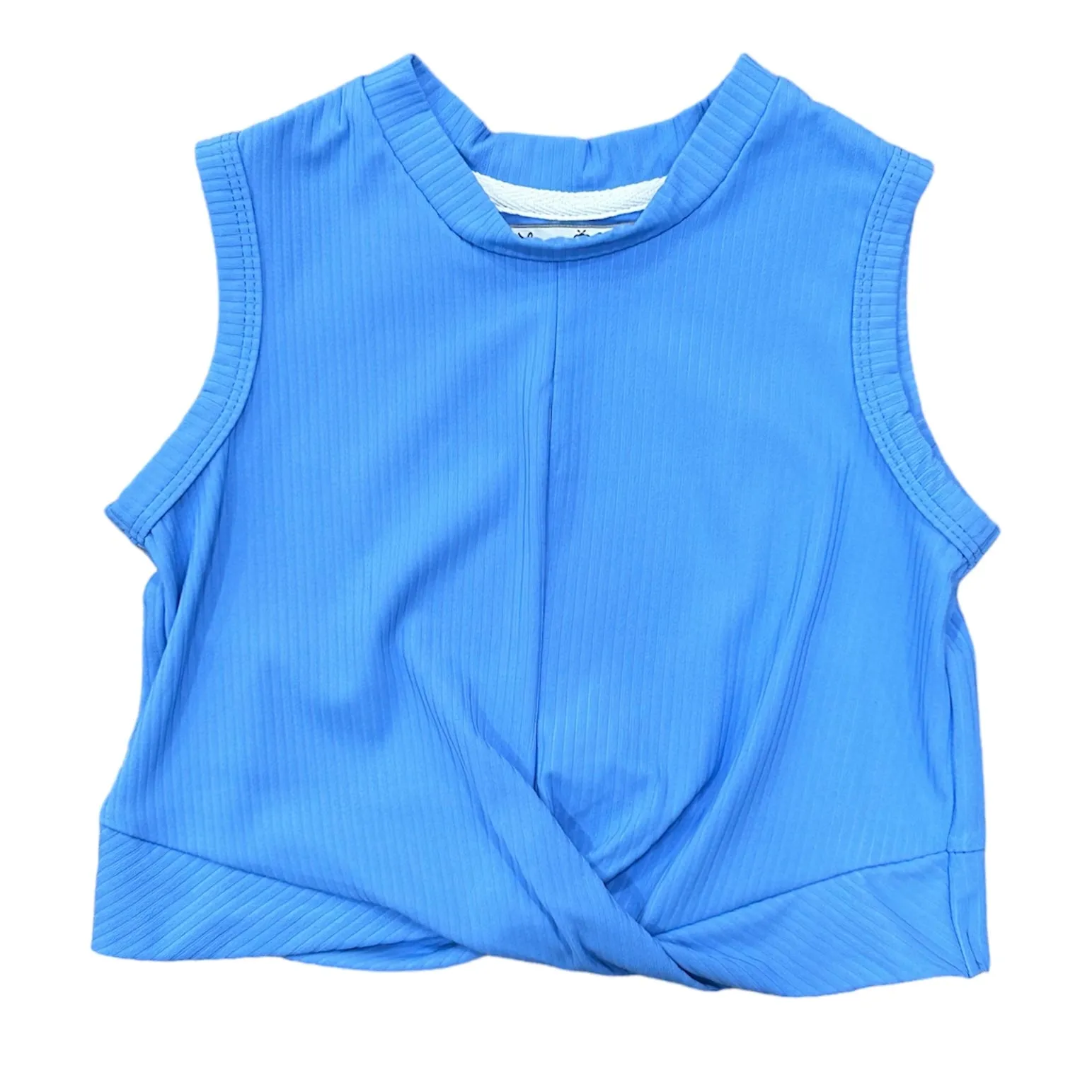 Crop Knot Tank - French Blue