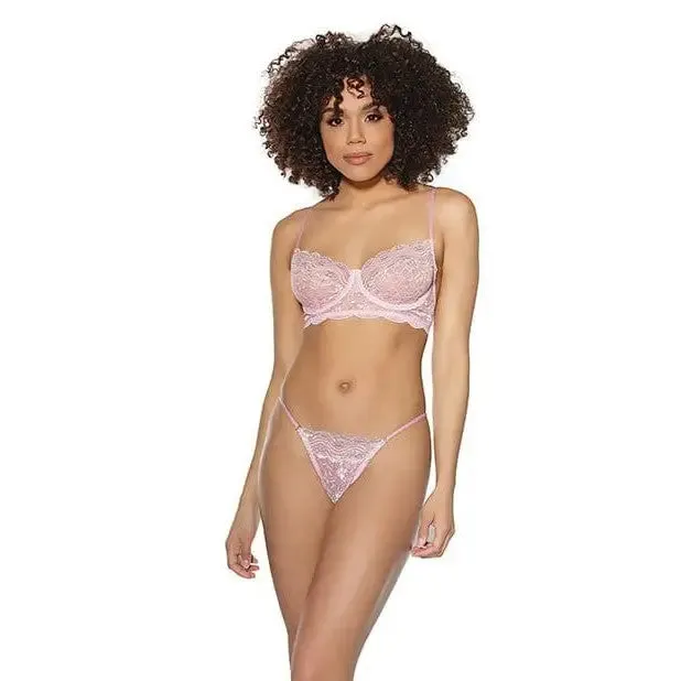 Crystal Pink Underwire Bra & G-string by Coquette