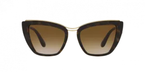 Dolce & Gabbana Cat Eye Havana Frame - Gradient Brown Lens - Non Polarized Sunglasses