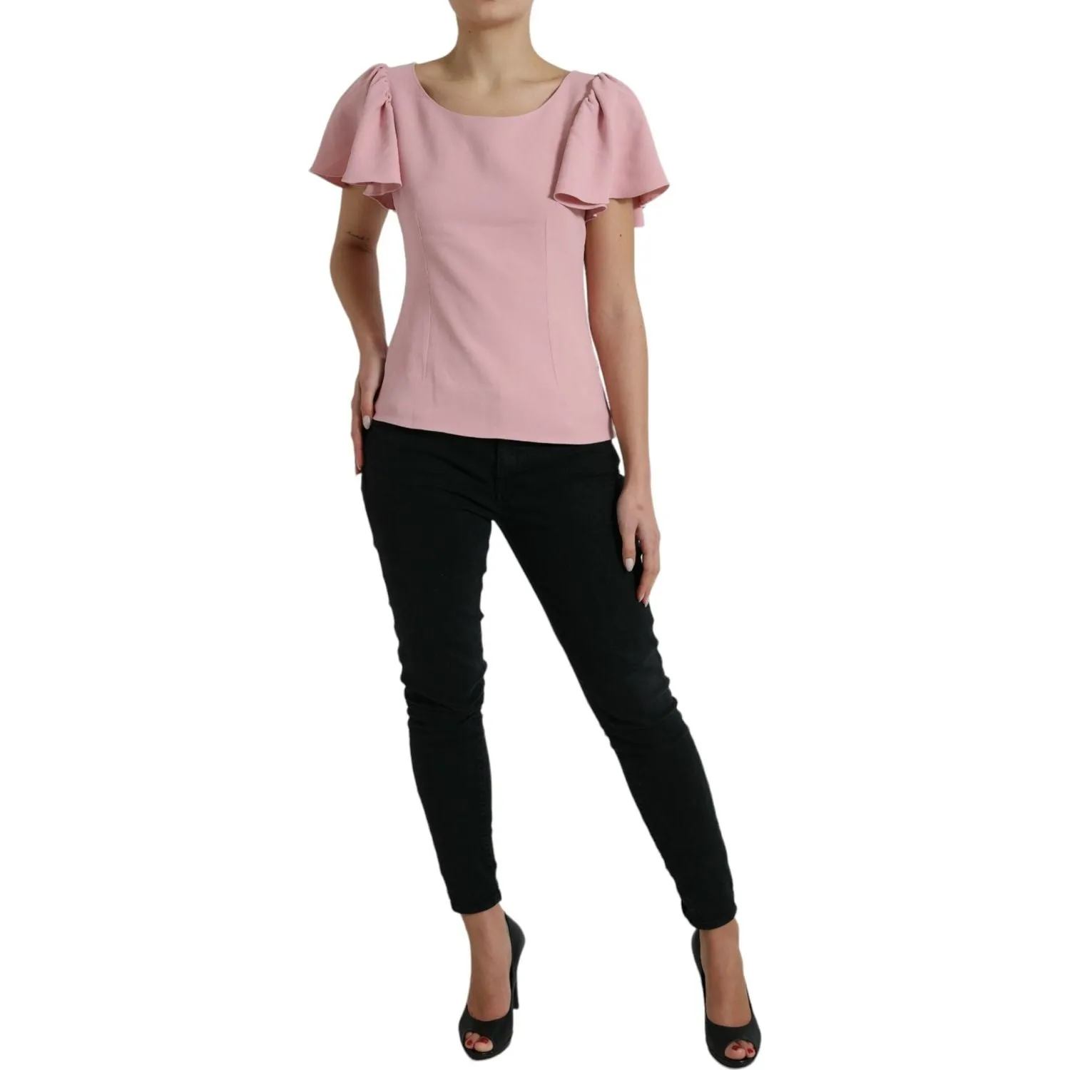 Dolce & Gabbana Chic Pink Bell Sleeve Top