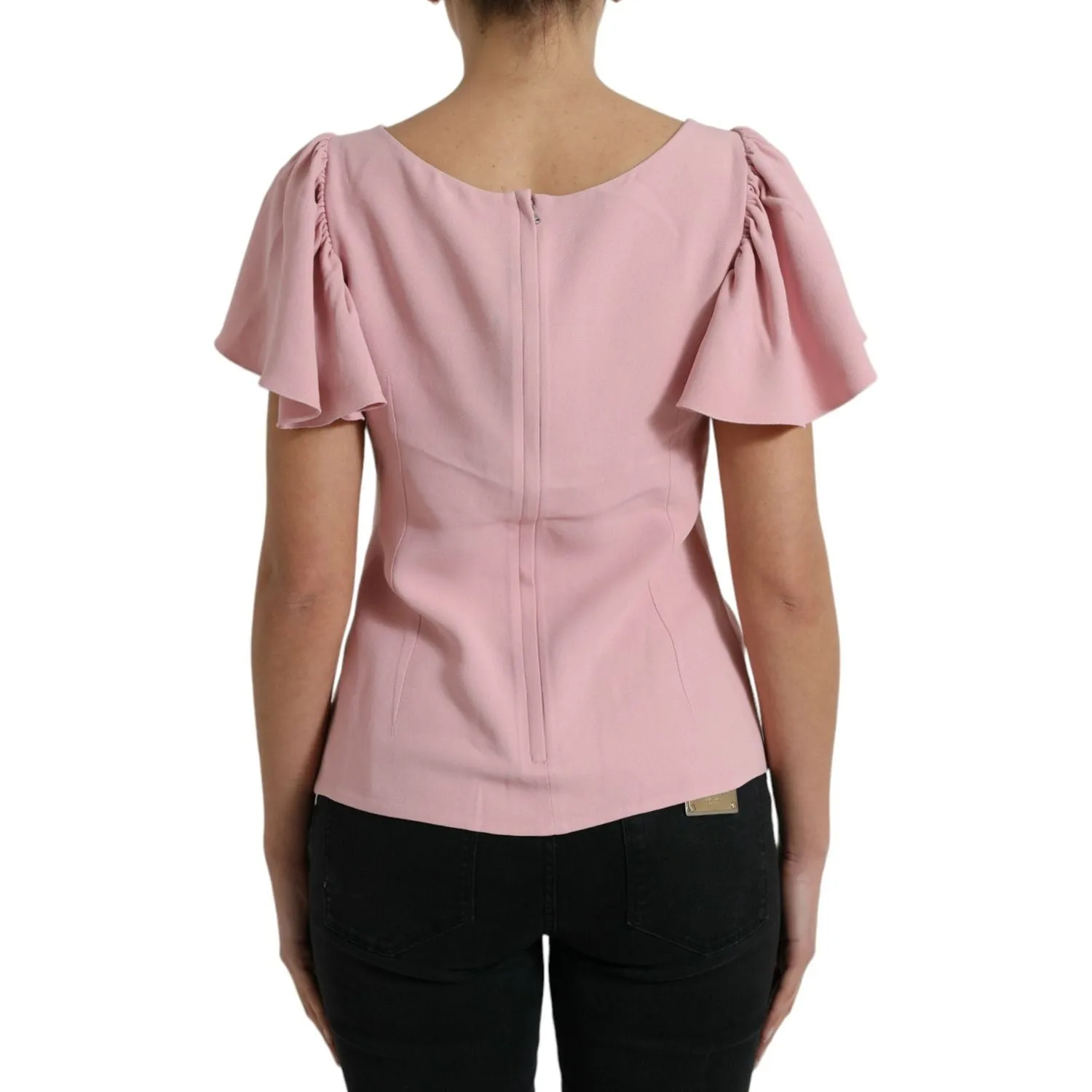 Dolce & Gabbana Chic Pink Bell Sleeve Top