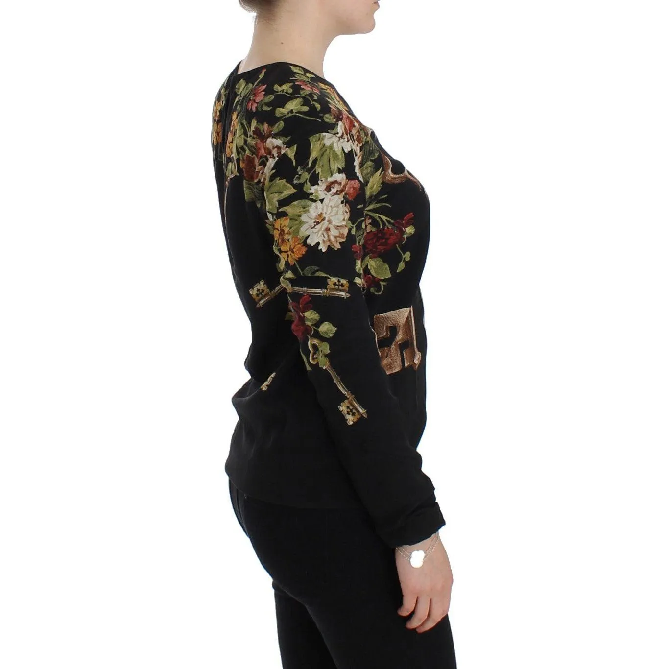 Dolce & Gabbana Elegant Medieval Print Silk Blouse