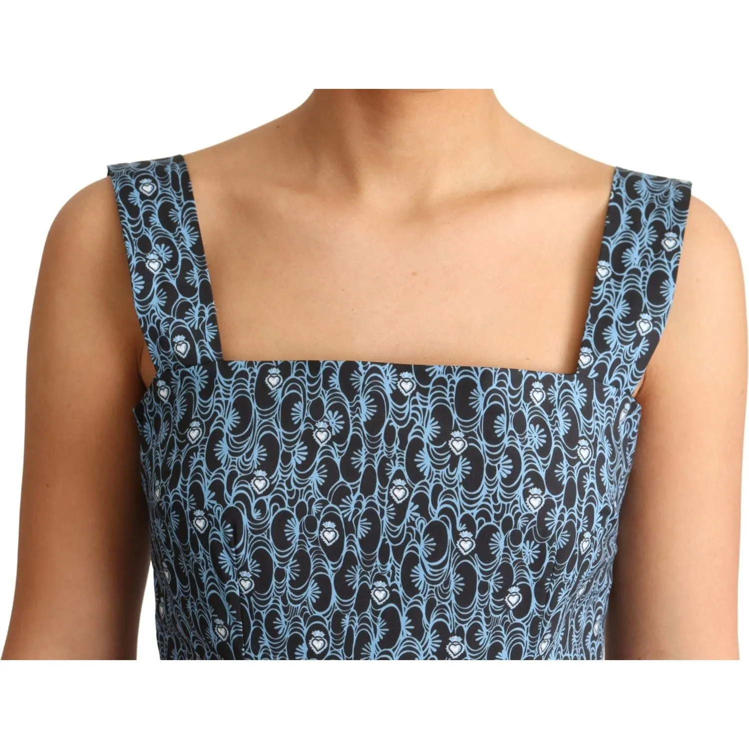 Dolce & Gabbana Elegant Sleeveless A-line Blue Heart Dress