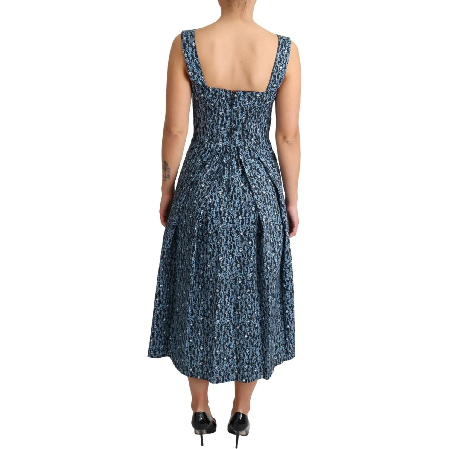 Dolce & Gabbana Elegant Sleeveless A-line Blue Heart Dress