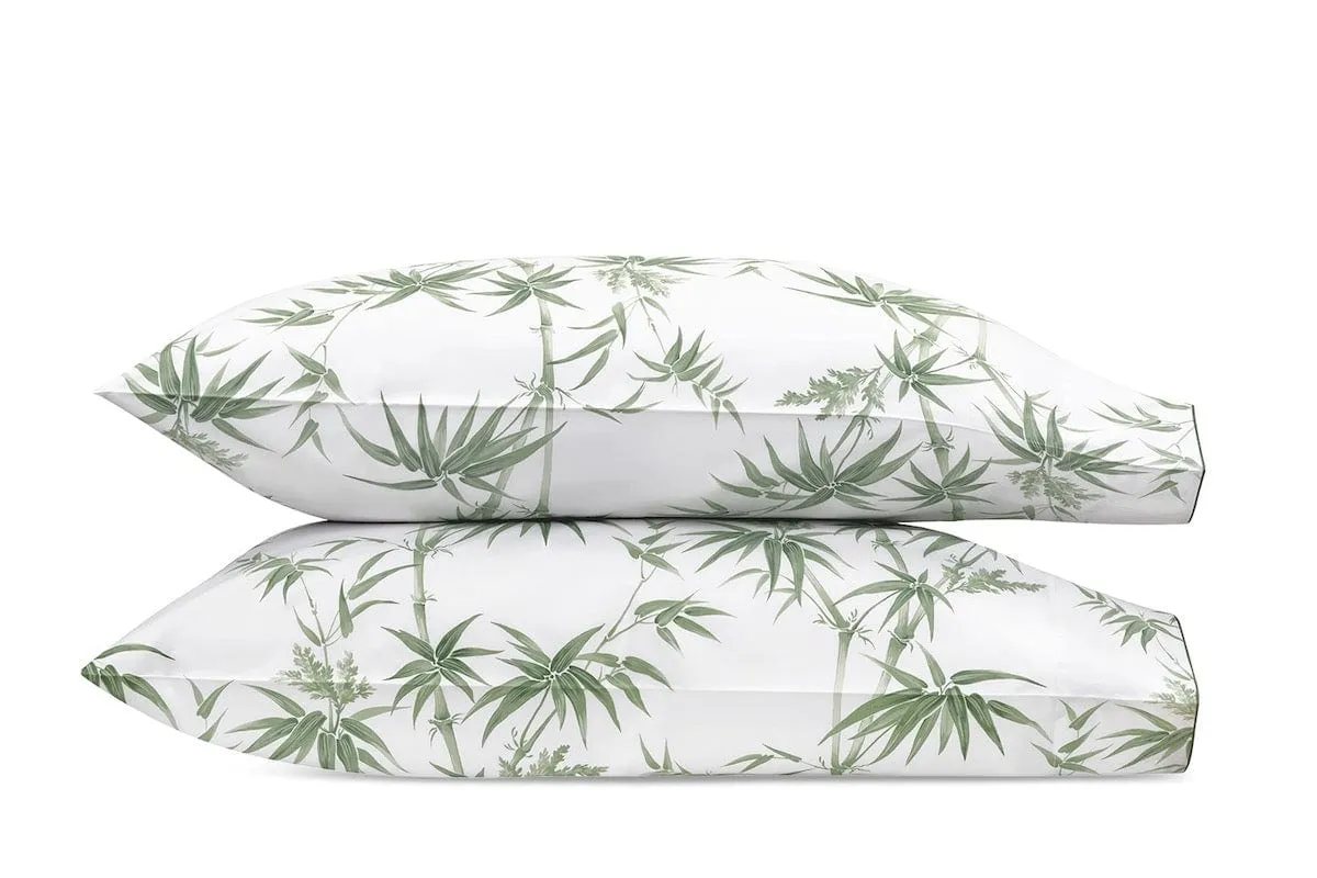 Dominique Palm Green Bedding by Matouk | Schumacher