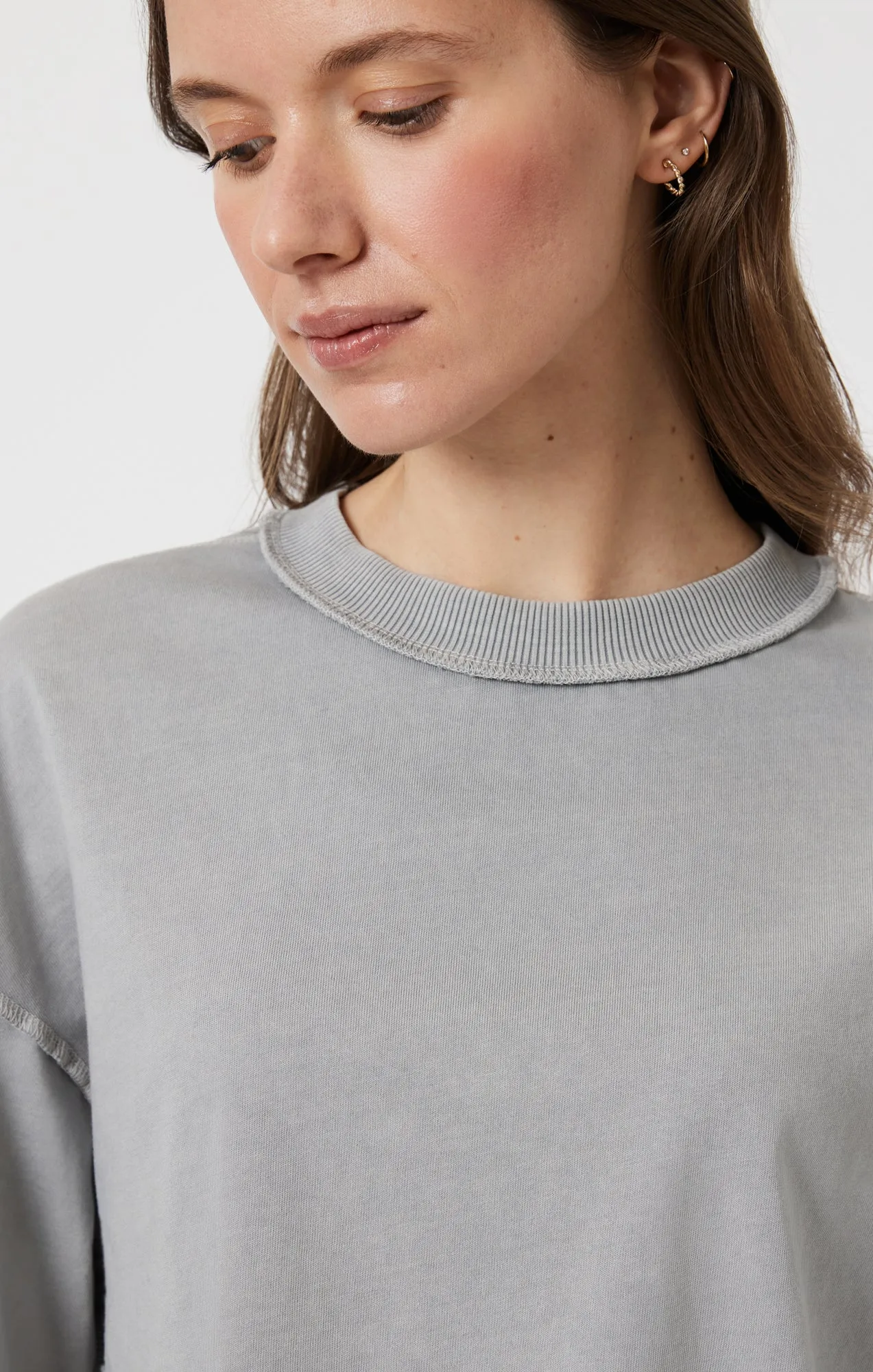 DROP SHOULDER CROPPED T-SHIRT IN MONUMENT