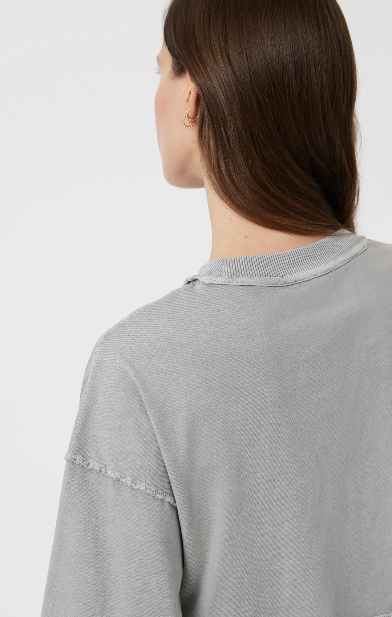 DROP SHOULDER CROPPED T-SHIRT IN MONUMENT