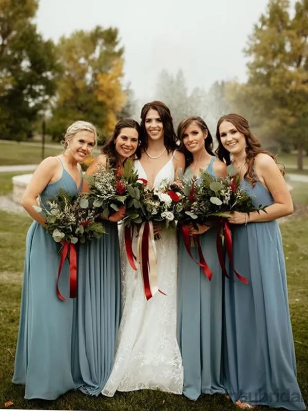 Elegant V-neck A-line Floor Length Bridesmaid Dresses.DB10178