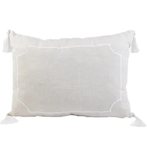 Embroidered Linen Decorative Pillow by Ann Gish