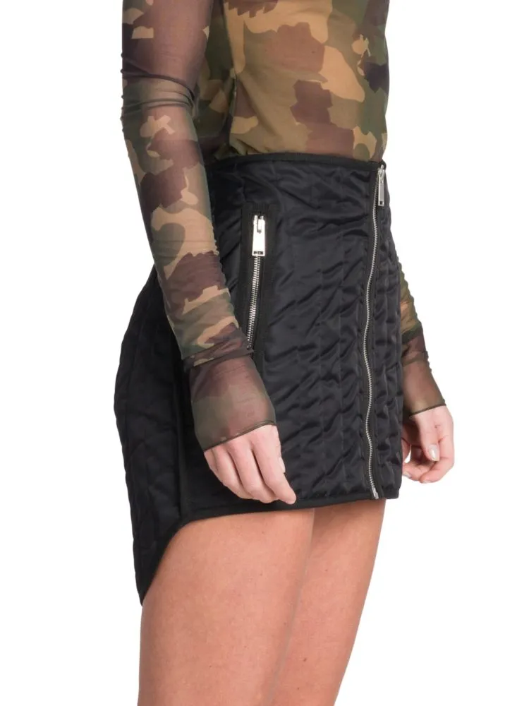Ex-Ray Heron Preston Quilted Miniskirt, Black