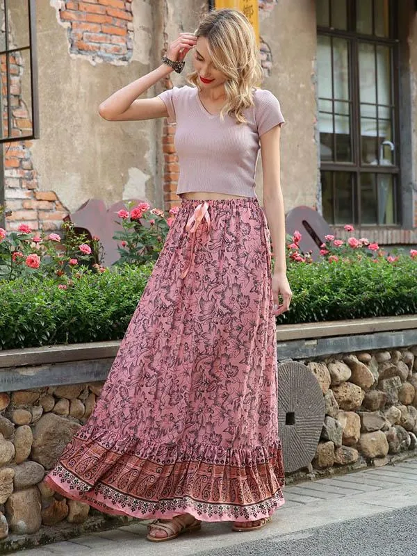 Fashion Printed Elasticity Waist Skirts Bottom